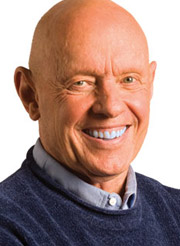 portrait Stephen Covey smile sweater